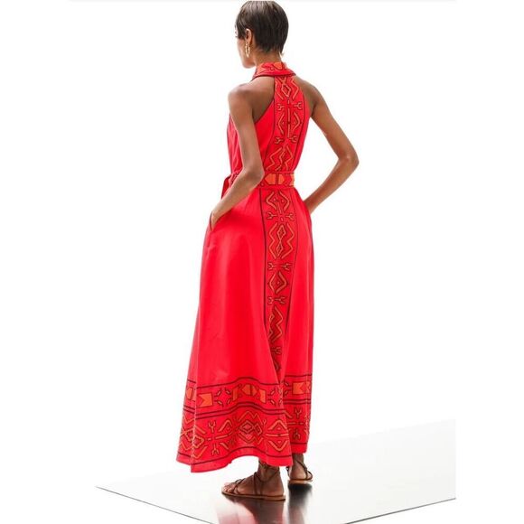 LACE The Label Geometric-Embroidered Maxi Dress Vacation Europe Size S NWT $590 - Picture 2 of 5